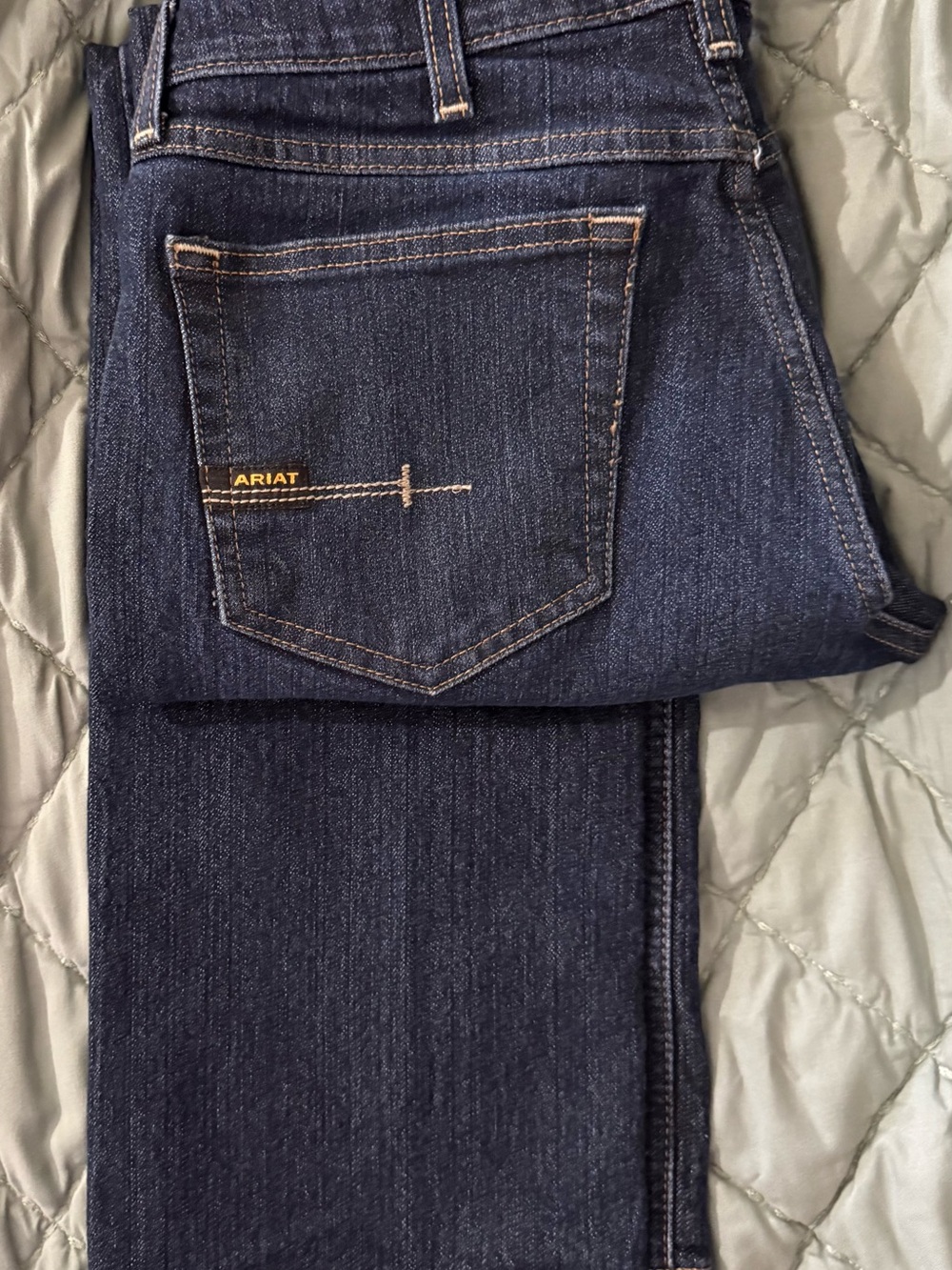 Ariat Slim Straight Dark Indigo Jeans with Contrast Stitching - Picture 4 of 6